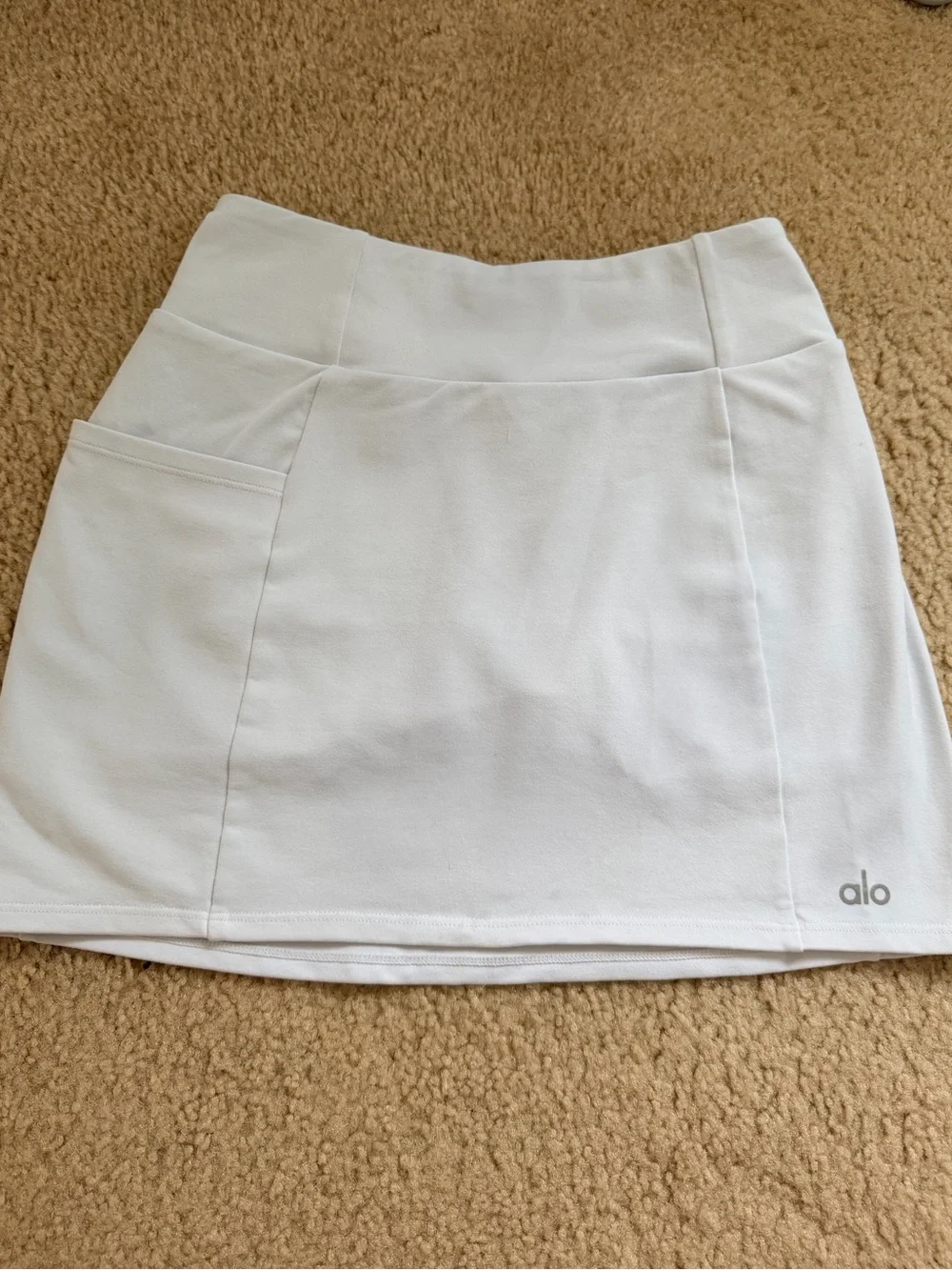 Airbrush High-Waist Good Form Tennis Skirt - White